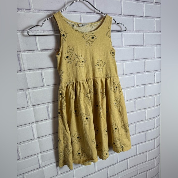 H&M Charming Yellow GIRLS Dress with Bunny Print/size 6X-7 - Picture 5 of 9